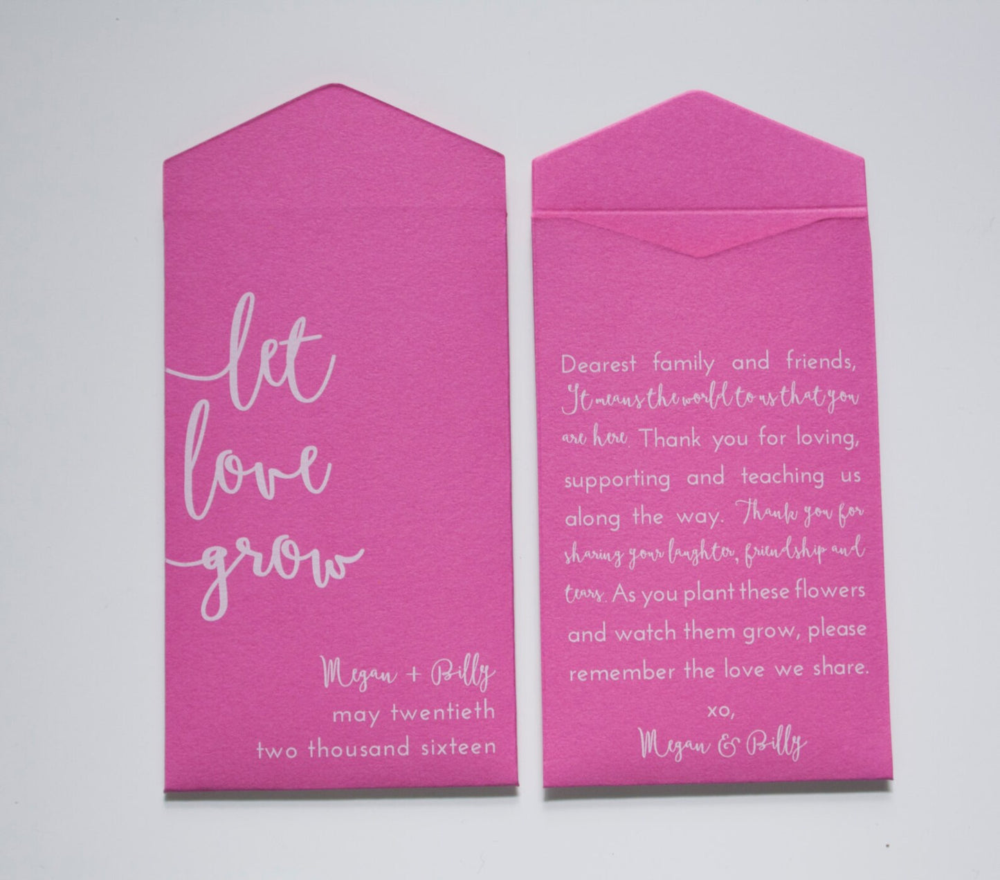 Black Let Love Grow Custom Seed Packet Wedding Favors (Set of 10)