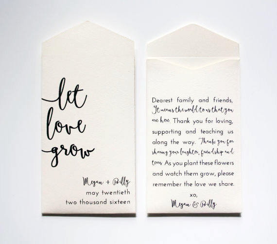 Red Let Love Grow Custom Seed Packet Wedding Favors (Set of 10)