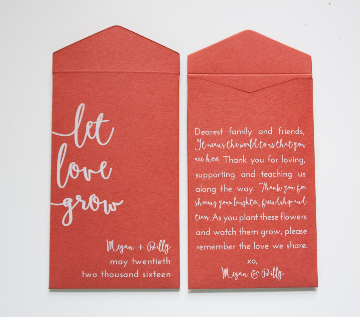 Black Let Love Grow Custom Seed Packet Wedding Favors (Set of 10)