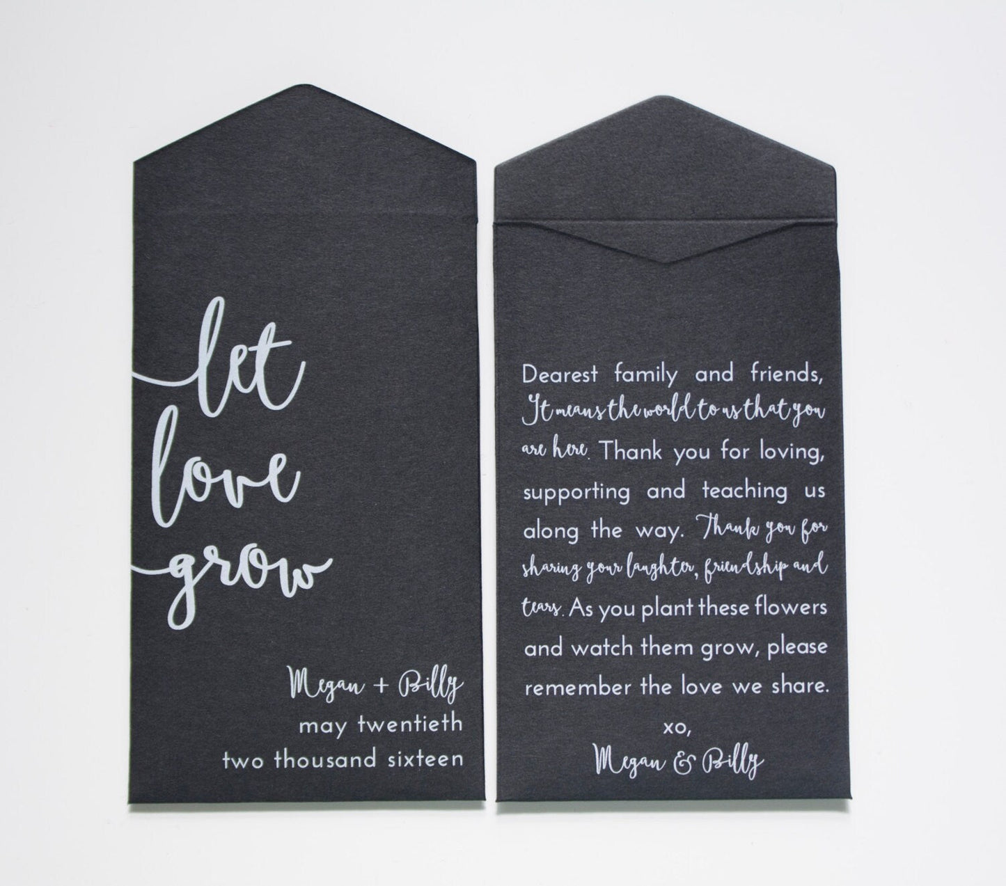 Fuchsia Let Love Grow Custom Seed Packet Wedding Favors (Set of 10)
